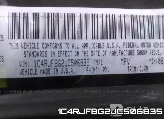 1C4RJFBG2JC506835 фото 10