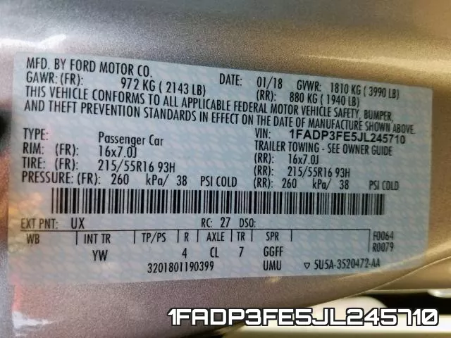1FADP3FE5JL245710 фото 2
