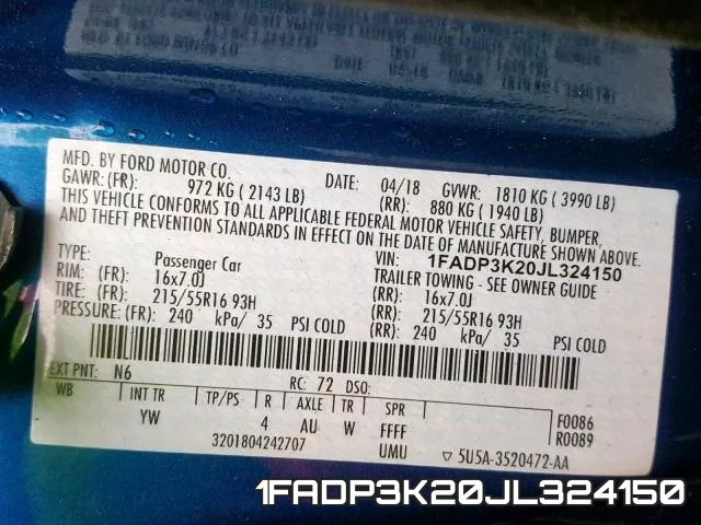 1FADP3K20JL324150 фото 2