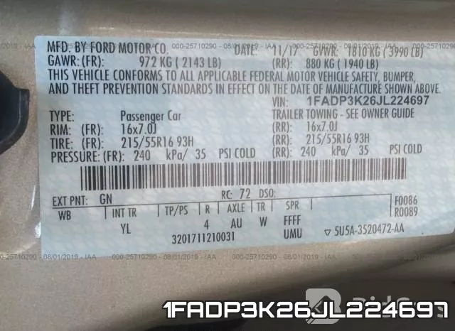 1FADP3K26JL224697 фото 10