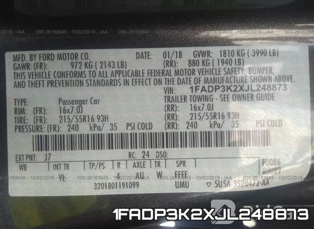 1FADP3K2XJL248873 фото 10