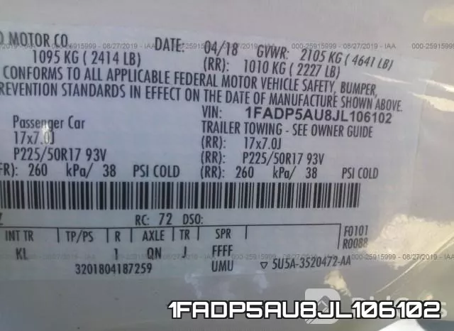1FADP5AU8JL106102 фото 10