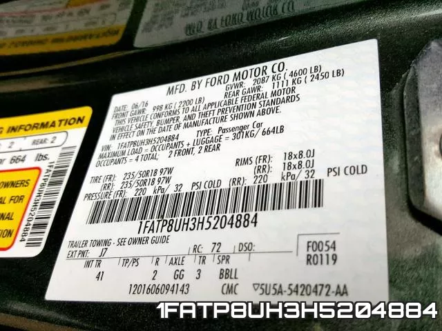 1FATP8UH3H5204884 фото 2