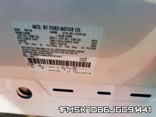 1FM5K7D86JGC91441 фото 2