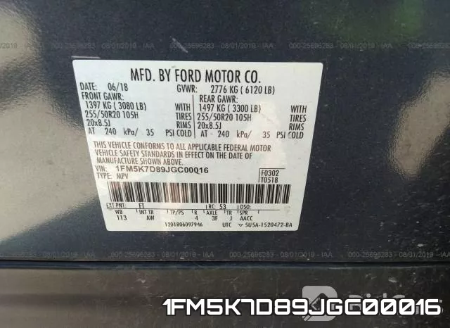 1FM5K7D89JGC00016 фото 10
