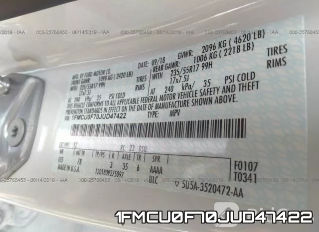 1FMCU0F70JUD47422 фото 10