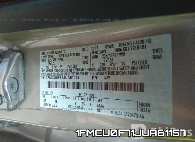 1FMCU0F71JUA61157 фото 10