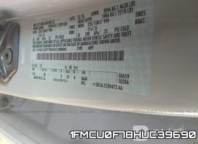 1FMCU0F78HUC39690 фото 10