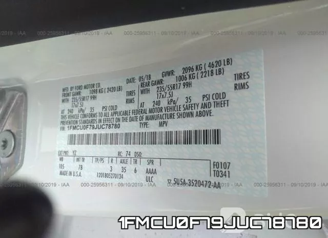 1FMCU0F79JUC78780 фото 10