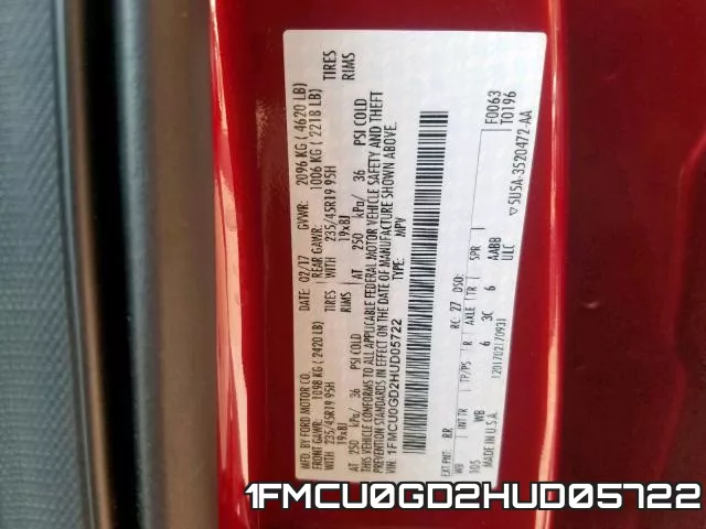 1FMCU0GD2HUD05722 фото 2