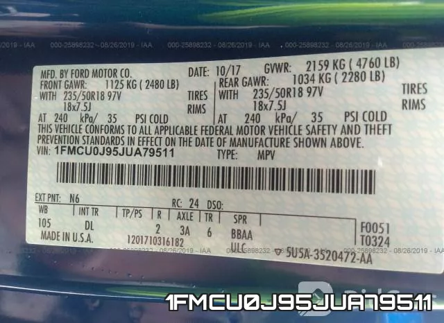 1FMCU0J95JUA79511 фото 10