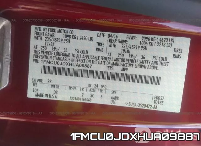 1FMCU0JDXHUA09887 фото 10