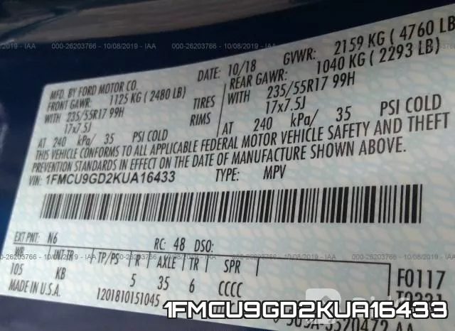 1FMCU9GD2KUA16433 фото 10
