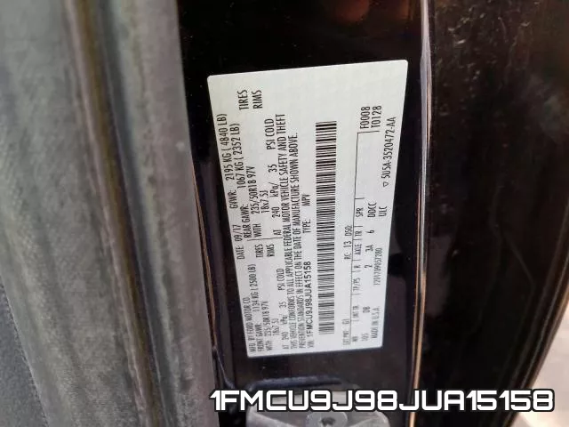 1FMCU9J98JUA15158 фото 2