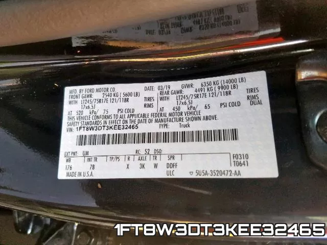 1FT8W3DT3KEE32465 фото 2