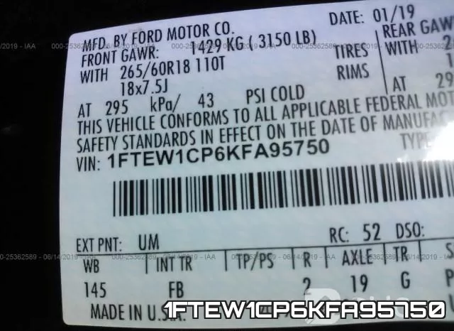 1FTEW1CP6KFA95750 фото 10