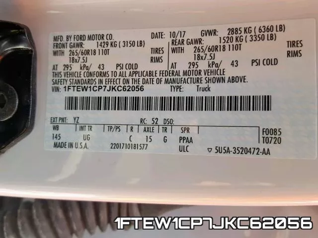 1FTEW1CP7JKC62056 фото 2