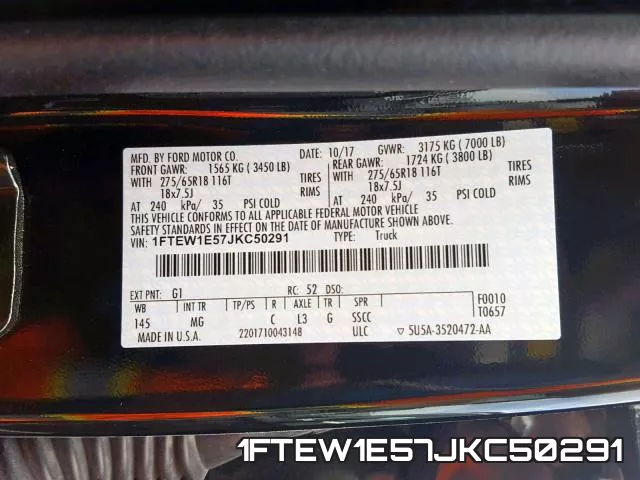 1FTEW1E57JKC50291 фото 2