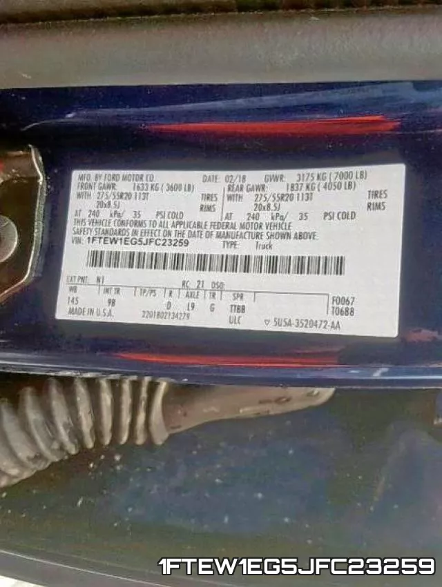 1FTEW1EG5JFC23259 фото 2