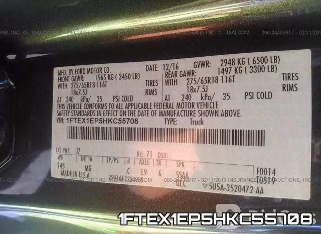 1FTEX1EP5HKC55708 фото 10