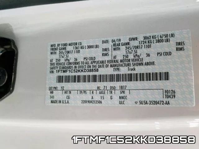1FTMF1C52KKD38858 фото 2