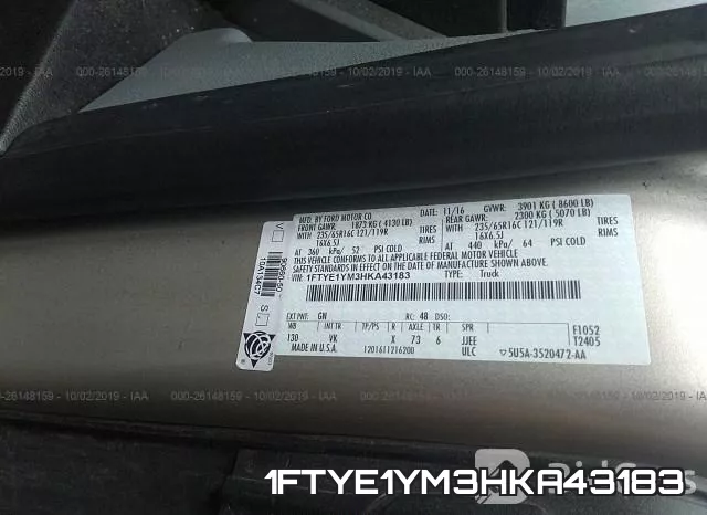 1FTYE1YM3HKA43183 фото 10