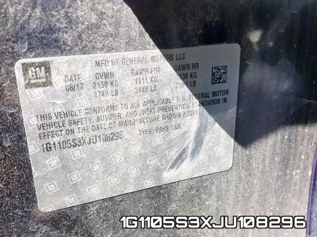 1G1105S3XJU108296 фото 2