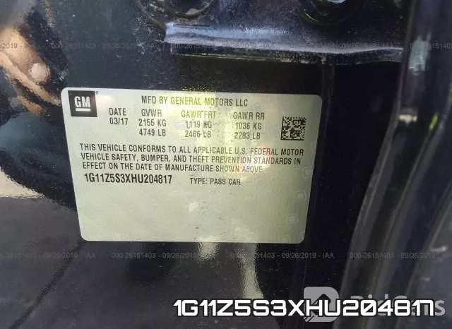 1G11Z5S3XHU204817 фото 10