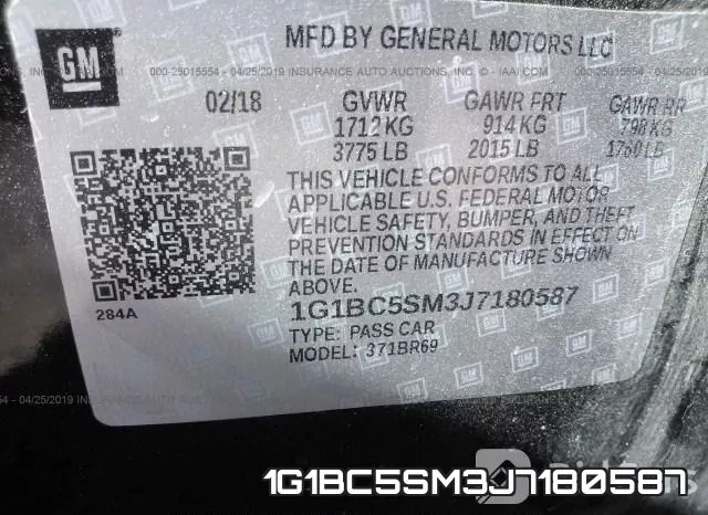 1G1BC5SM3J7180587 фото 10