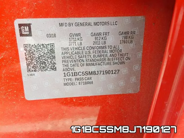 1G1BC5SM8J7190127 фото 2