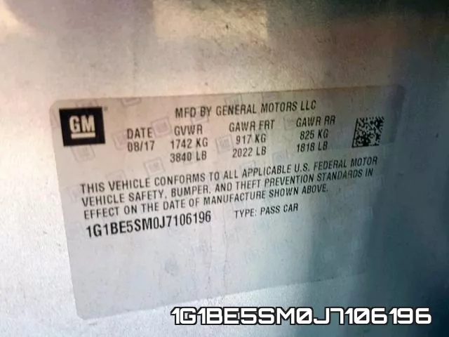 1G1BE5SM0J7106196 фото 2