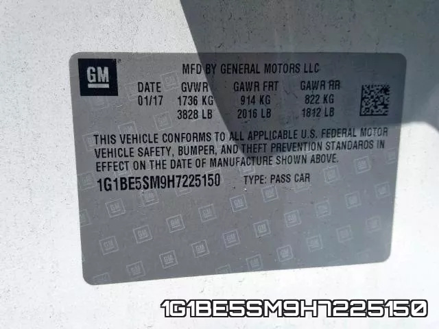 1G1BE5SM9H7225150 фото 2