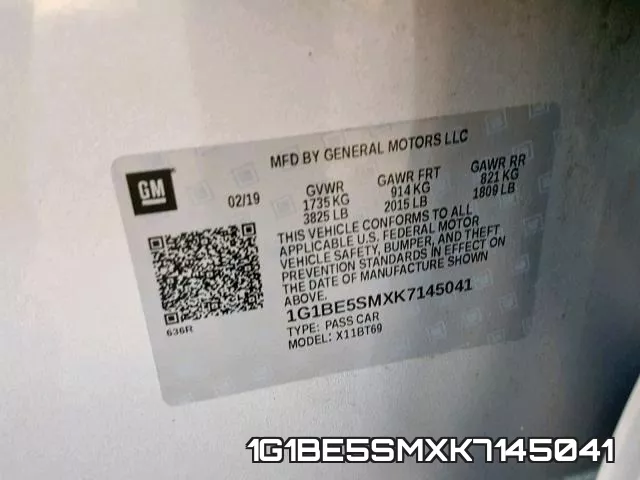 1G1BE5SMXK7145041 фото 2