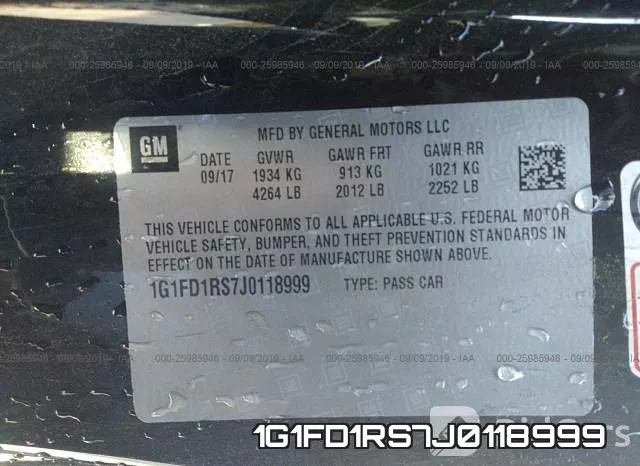 1G1FD1RS7J0118999 фото 10