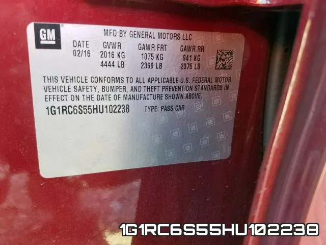 1G1RC6S55HU102238 фото 2