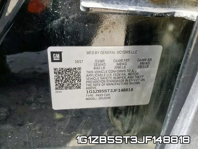 1G1ZB5ST3JF148818 фото 2