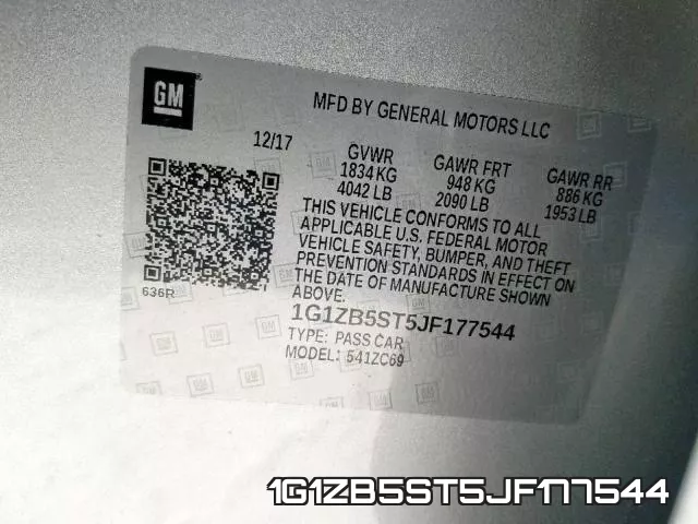 1G1ZB5ST5JF177544 фото 2