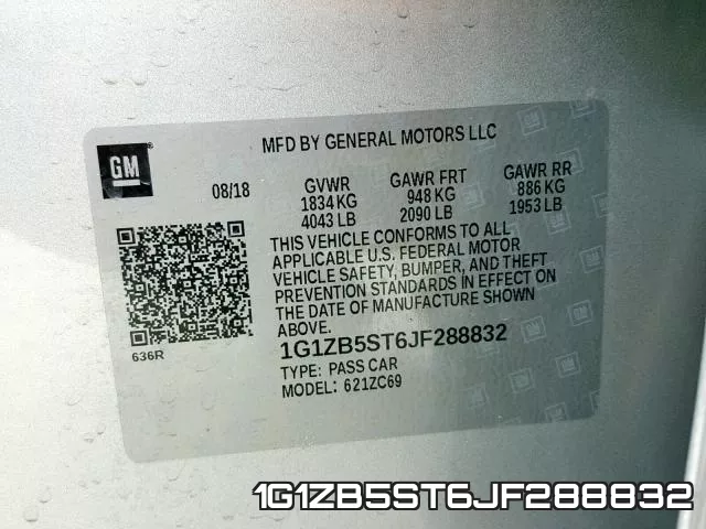 1G1ZB5ST6JF288832 фото 2