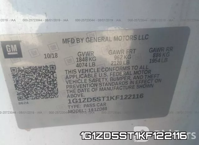 1G1ZD5ST1KF122116 фото 10
