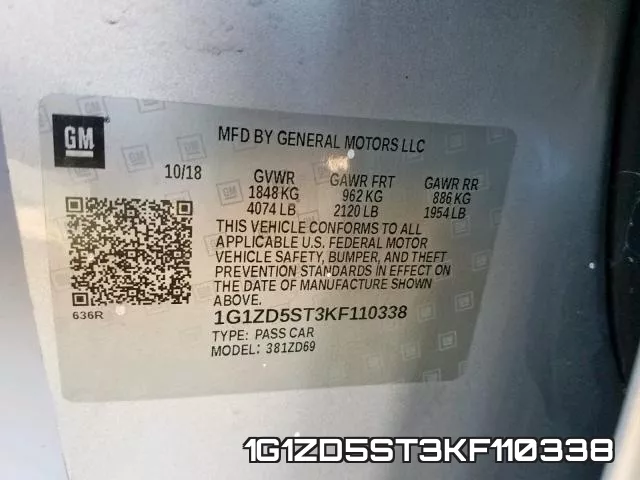 1G1ZD5ST3KF110338 фото 2