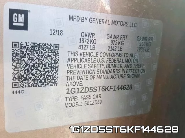 1G1ZD5ST6KF144628 фото 2