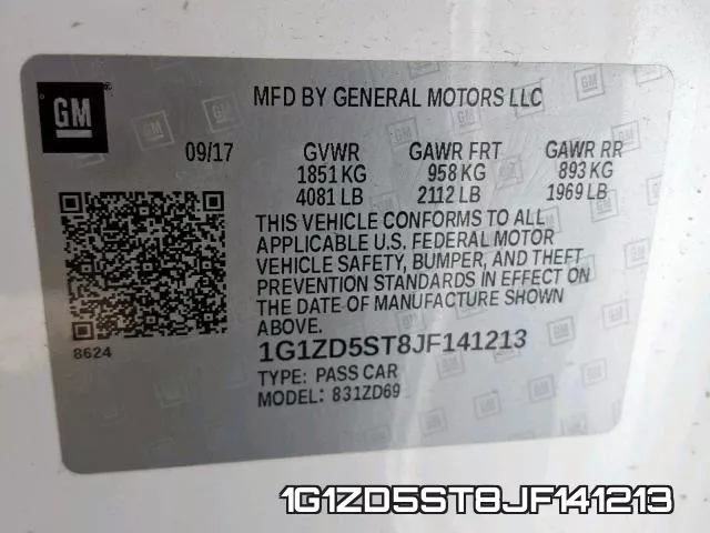 1G1ZD5ST8JF141213 фото 2