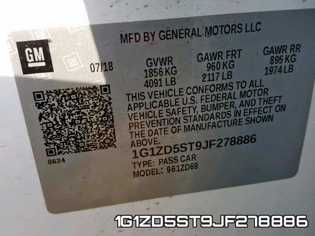 1G1ZD5ST9JF278886 фото 2