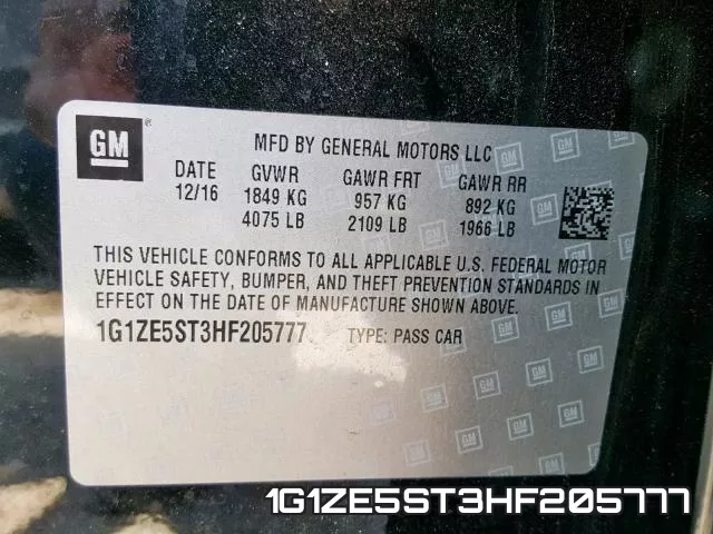 1G1ZE5ST3HF205777 фото 2