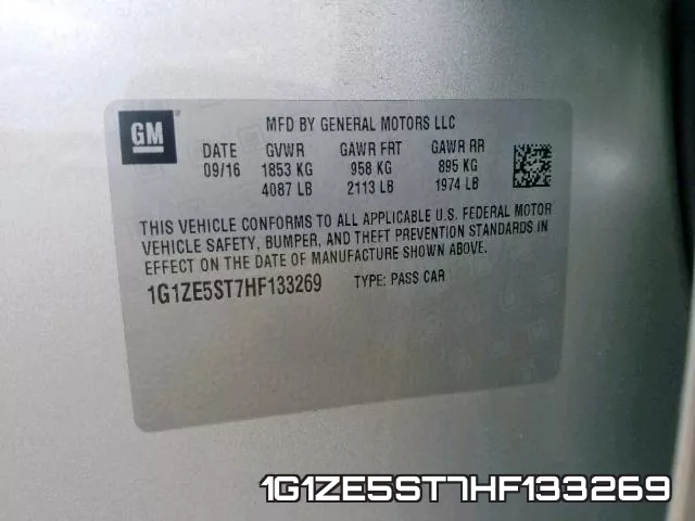 1G1ZE5ST7HF133269 фото 2