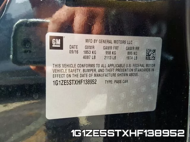 1G1ZE5STXHF138952 фото 2