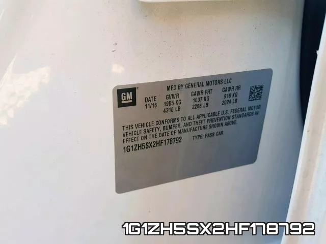 1G1ZH5SX2HF178792 фото 2