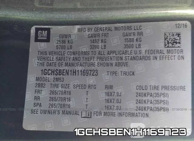 1GCHSBEN1H1169723 фото 10