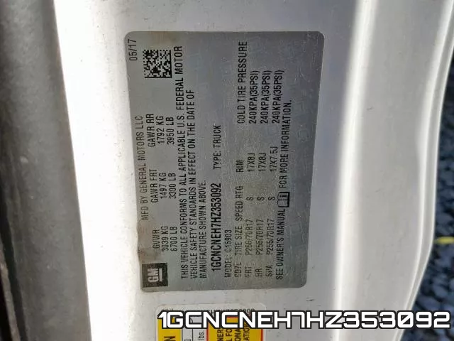 1GCNCNEH7HZ353092 фото 2