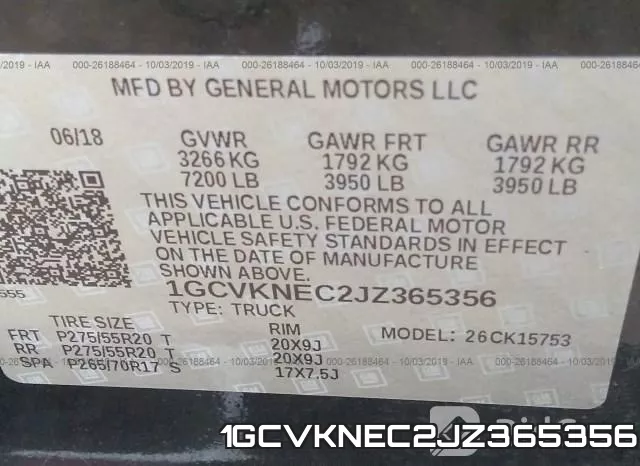 1GCVKNEC2JZ365356 фото 9